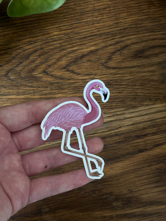Pink Flamingo / small - Diecut sticker