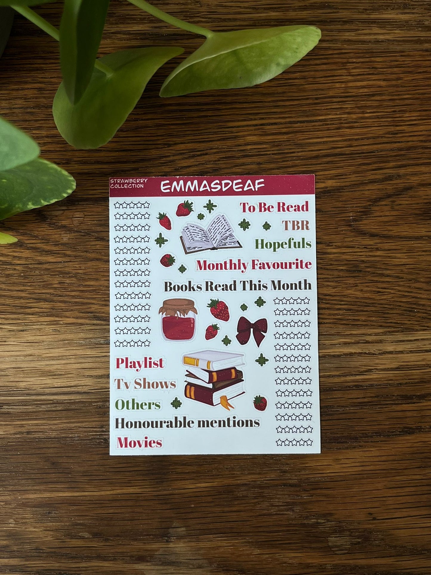 Strawberry Bookish - Stickersheet
