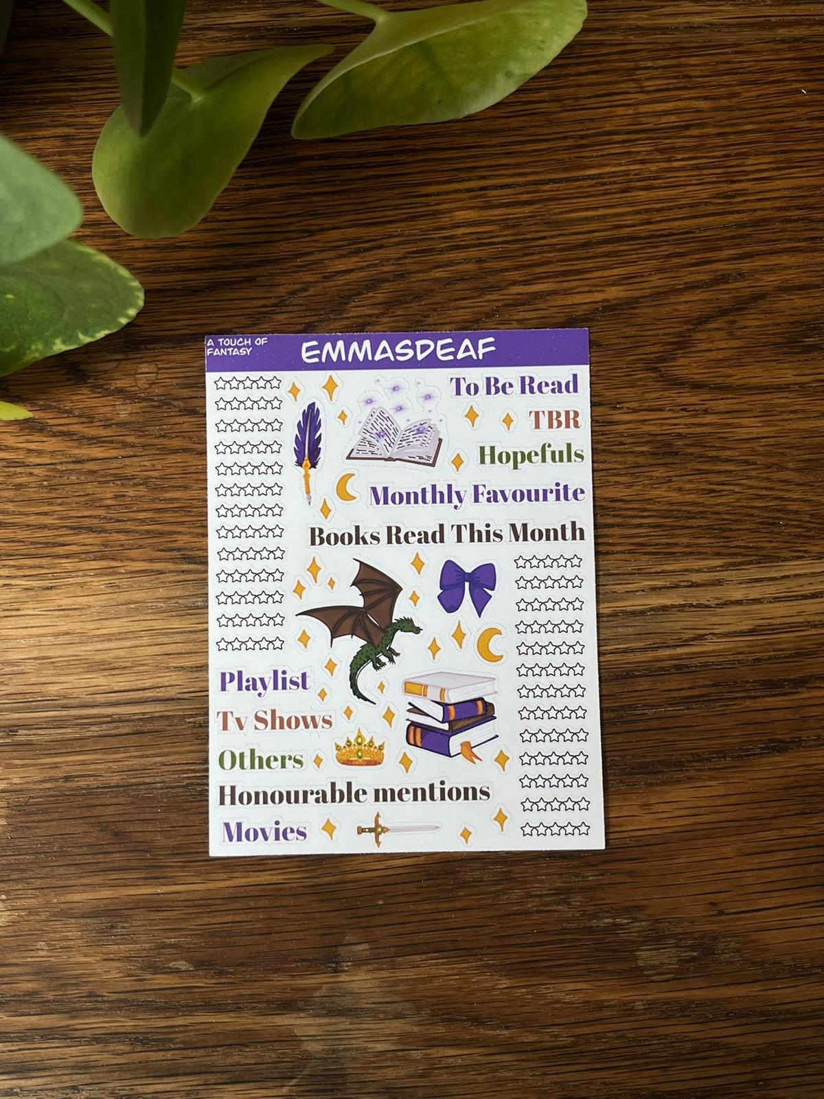 A Touch of Fantasy Bookish - Stickersheet