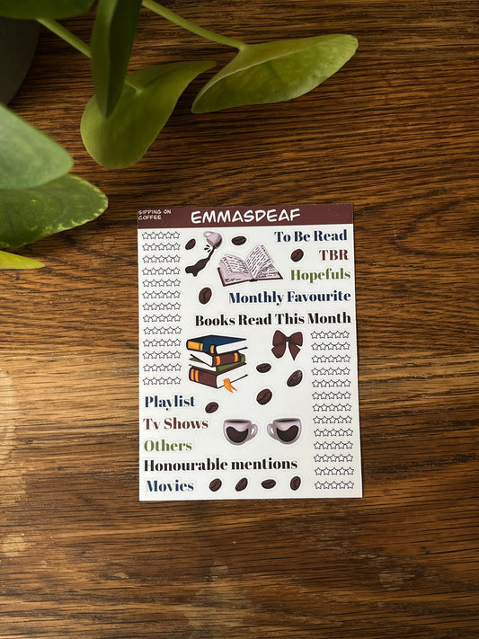 Sipping on Coffee Bookish - Stickersheet